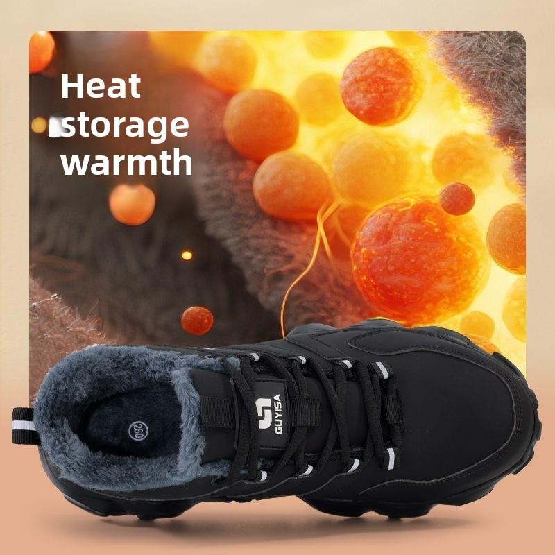 Fleece-lined Safety Sneakers for Men Woman Winter Steel Toe Boots Thickened Warm Woman Anti-smashing Work Shoes Protective 36-46