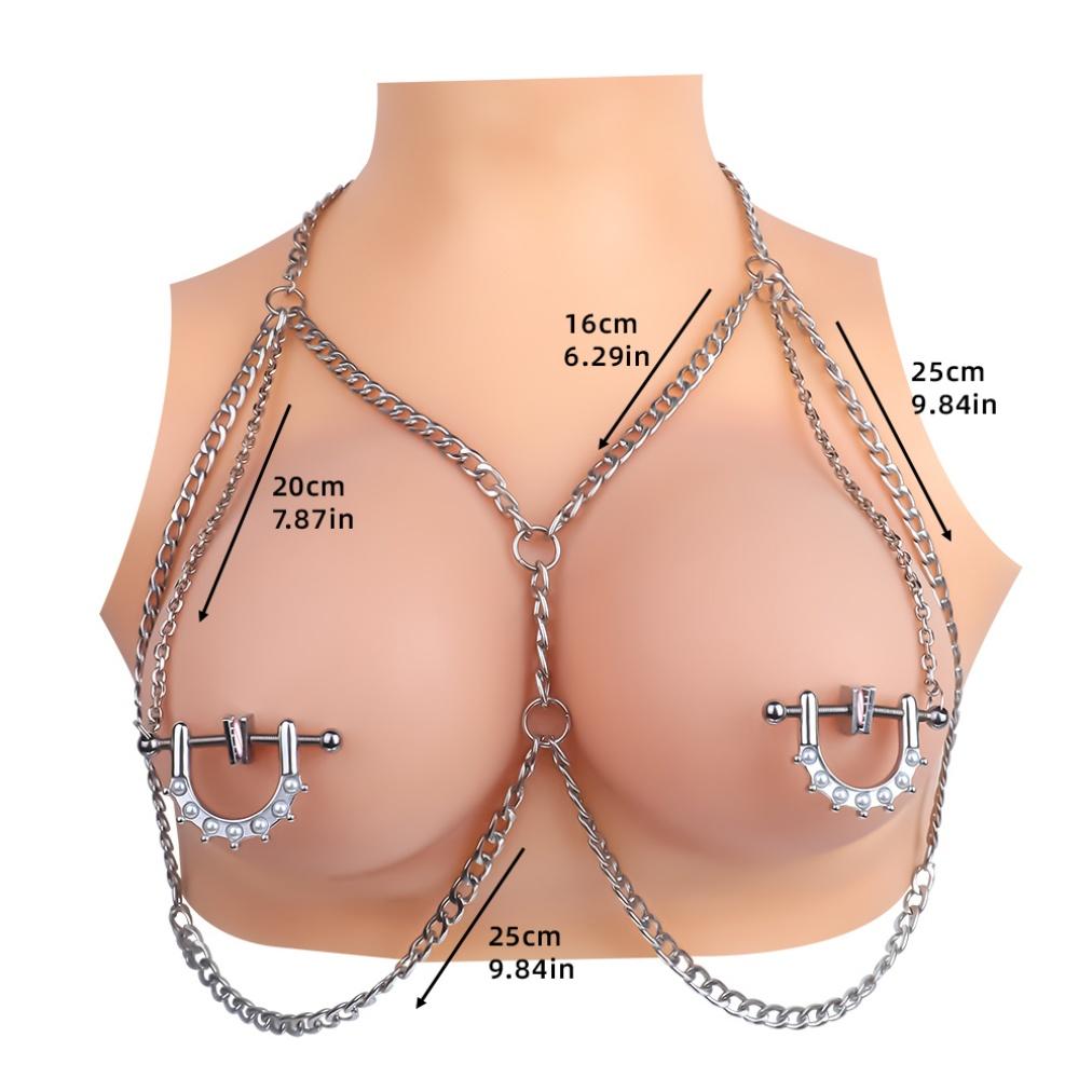 QKKQ Unique Design Nipple Clamps Metal Clips Lock BDSM Nipple Toys Breast Clamps Non Piercing Adjustable Clips Sex Toys