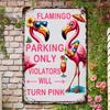 Tropical Flamingo Sign Durable Waterproof Parking Only Metal Sign  Aluminum Tropical Bird Themed Decor for Home Res