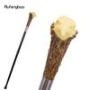 Yellow Resin Eagle Head Tree Root Walking Cane Fashion Decorative Steel Stick Gentleman Elegant Cosplay Cane Knob Crosier 94cm