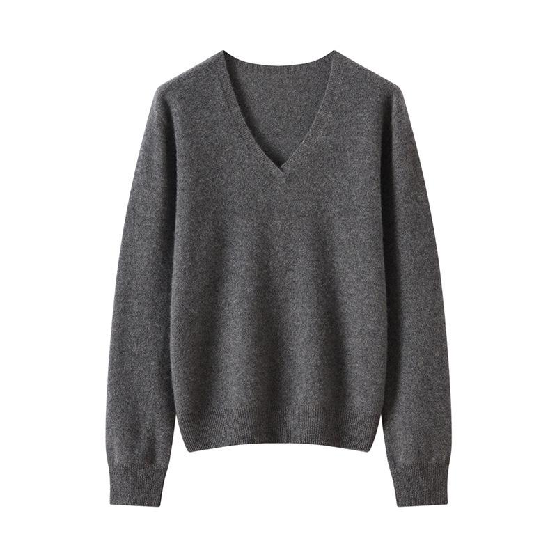 Autumn Winter Cashmere Knit Women's Long Sleeve Base Layer – Soft, Comfortable, Solid Color, Versatile Fashion.