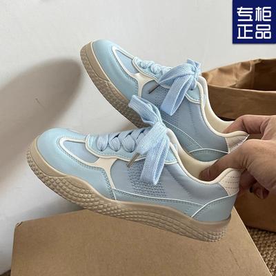 Personalized Color Matching Medium Heel New Chinese Style New College Style Comfortable Sports Casual Shoes Lace-up Lightweight Dad Shoes Wome