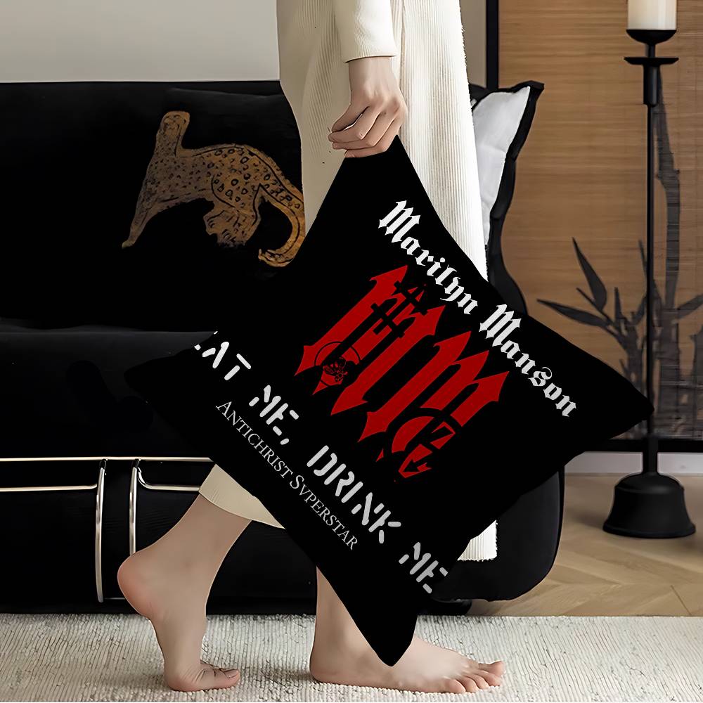 

Classic Rock Band MMarilyn MManson Pillow Gift Home Office Decoration Bedroom Sofa Car Cushion Cover Case 45x45 30x30 cm