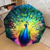 1pc Colorful Peacock Feather Artwork Umbrella with Plastic Handle,Suitable for All Seasons Home Travel Outdoor UmbrellaDD1240