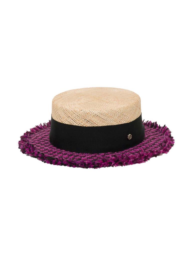 Beulaunhaes Tweed Boater Hat - Viva Magenta