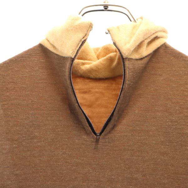 BALENCIAGA French wool blend Long sleeve one piece 38 Brown Women Used