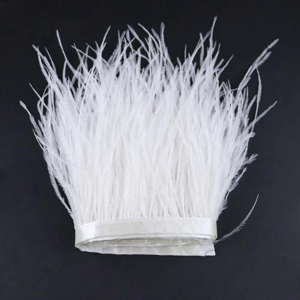 Feather53 Color Ostrich Feather Trim Ribbon 10-15cm 1M for Crafts Wedding Dresses Carnival Costume Home Decoration Sewing Accessories