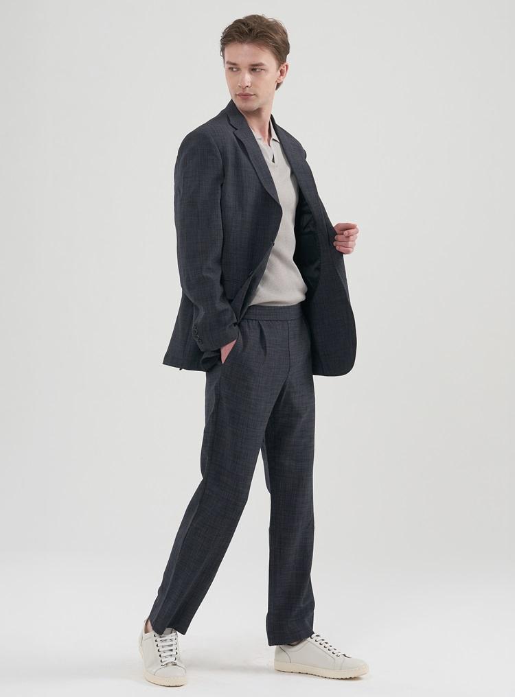 Comspace1980 [M~5Xl] Linen-Like Loose Fit Setup Blazer_Gray