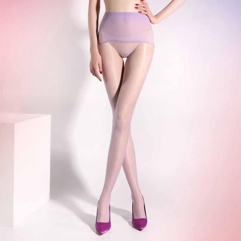 Ultra-thin Aurora Series Seamless Tights Sexy Women Shiny Oil High Waist Stocking Summer Transparent Lingerie Clubwear Pantyhose