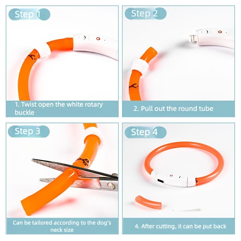 New LED Dog Collar USB Rechargeable,3 Mode Adjustable Glowing Dog Collar for Night Walking,Safe Reflective Pet Collar