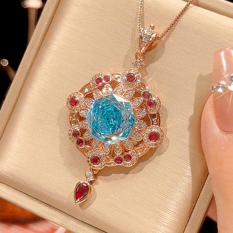 

Ювелирные изделия Медное основание Позолоченный Огранка «роза» Цвет сокровищ Бахрома Подвеска из розового золота Основной камень 14 мм