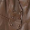ZANZEA Women Casual V-Neck Sleeveless Faux PU Leather Cardigan Vest