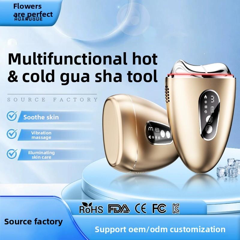 Dispositivo de masaje facial eléctrico con luz LED y terapia de calor para lifting reafirmante