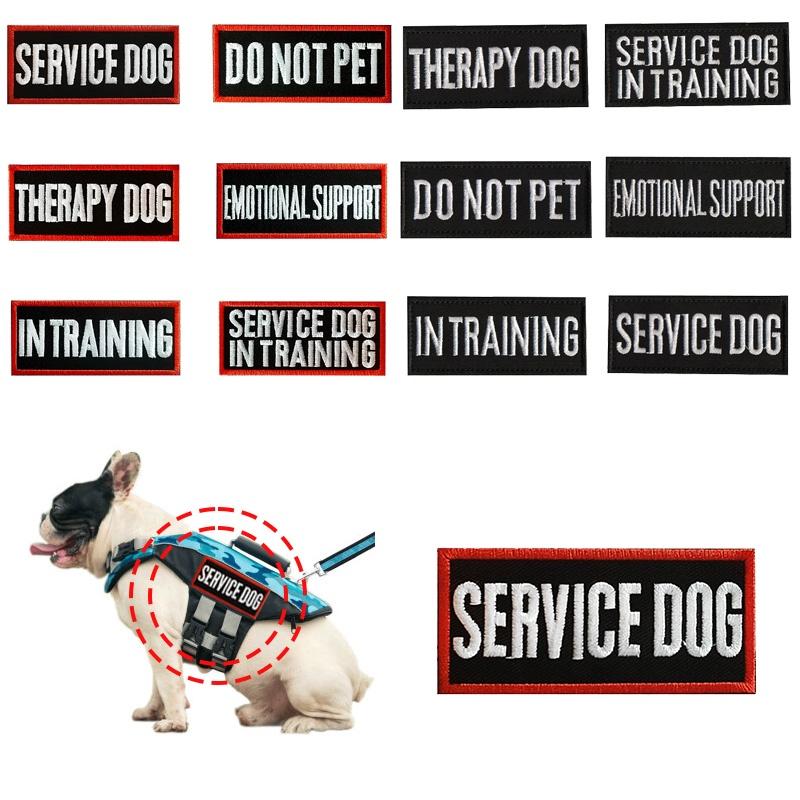 Gyvūno nešiojimo diržo lopas Neglostyti Terapinis šuo Mokymas Paslauga Juoda ir Balta Anglų kalba 9*4cm