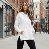 Autumn Winter Outfit Women Velvet Hoodie with Kangaroo Pocket, Long Sleeve Pullover Hooded Sweatshirt Sweatshirt, Loose Casual Drawstring Top for Fall