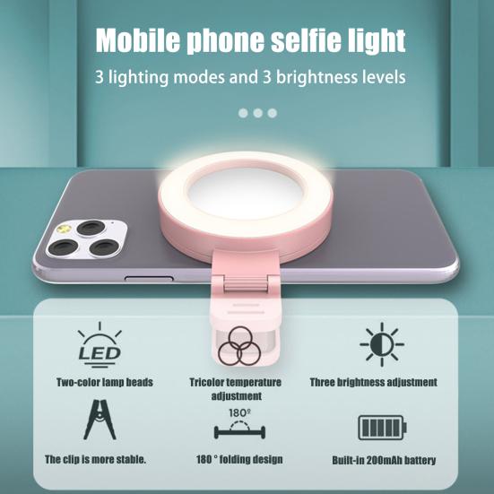 

Yousheng LED Selfie Ring Light 180-Degree Rotatable Design Super Bright 3 Modes Rechargeable Phone Magnetic Selfie Light Makeup Fill Light with Mirror