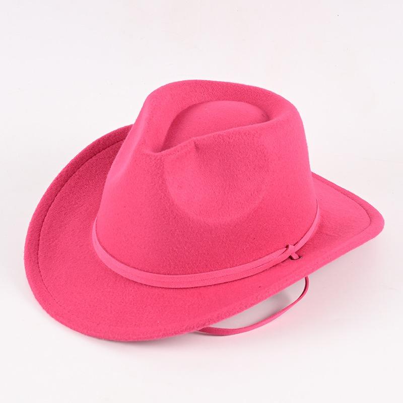 Hot-selling men's and women's children's top hats Western cowboy hats Integrated brim Single-sided large brim