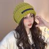 Women's Autumn and Winter New Style Pile Hat Big Head Wool Hat Showing Face Small Warm Knit Hat Student Ear Protection Cold Hat