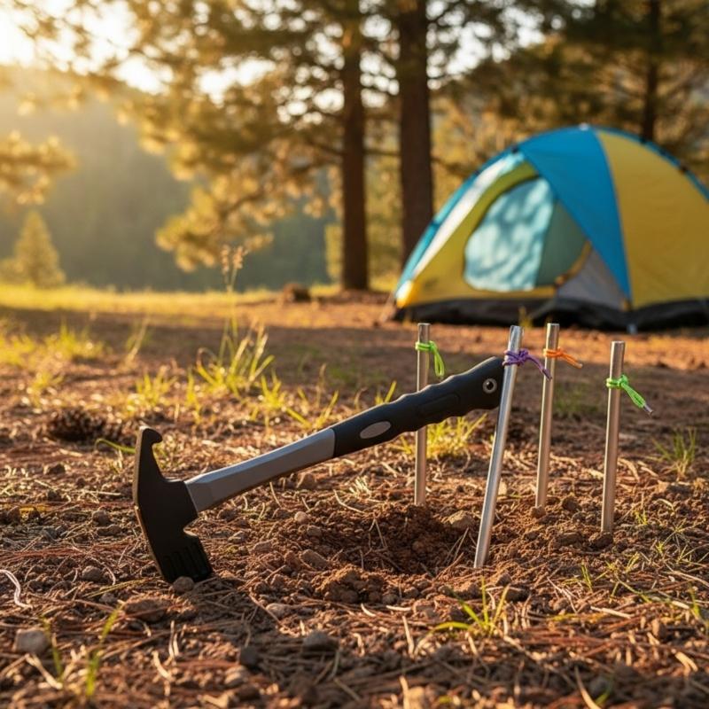 Heavy Duty Camping Hammer Carbon Steel Claw Hammer for Outdoor Tent Ergonomic Grip Camping Hammer Outdoor