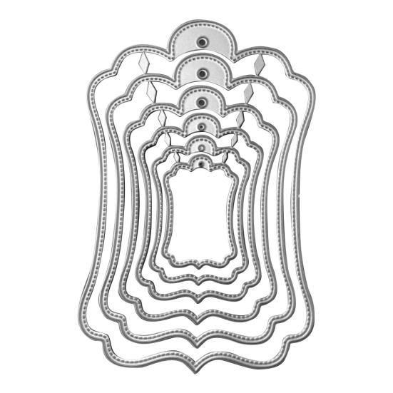 

Label Stamp Metal Cutting Dies DIY Scrapbook Paper Cards Photo Punch Stencil серебряный