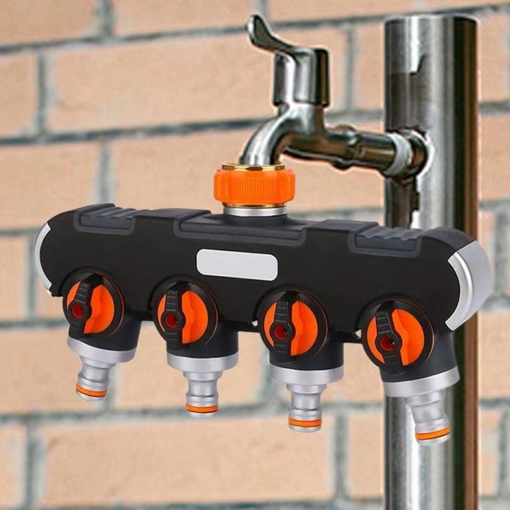 Splitter Design Garden Hose Splitter 4 Independent Switches Water Distributor Garden Watering