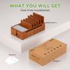 Bamboo Charging Station for Multiple Devices Charger Dock Holder Stand for Cell Phone and Tablet Electronic Devices Organizer 6