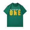 Men's 100% Cotton Crew Neck Short Sleeve T-Shirt, Casual NUMBER ONE Letter Printed Soft Breathable Summer Tee Top for Daily Wear Street Activity