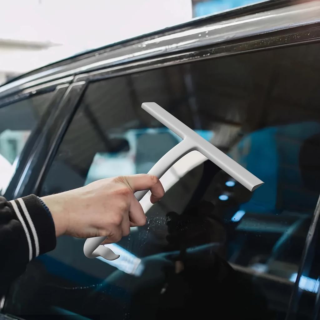 1pc Silicone Shower Squeegee for Glass Doors, Multi-Purpose Glass Wiper Scraper for Bathroom, Toilet, Car Window, Tile Wall, Car