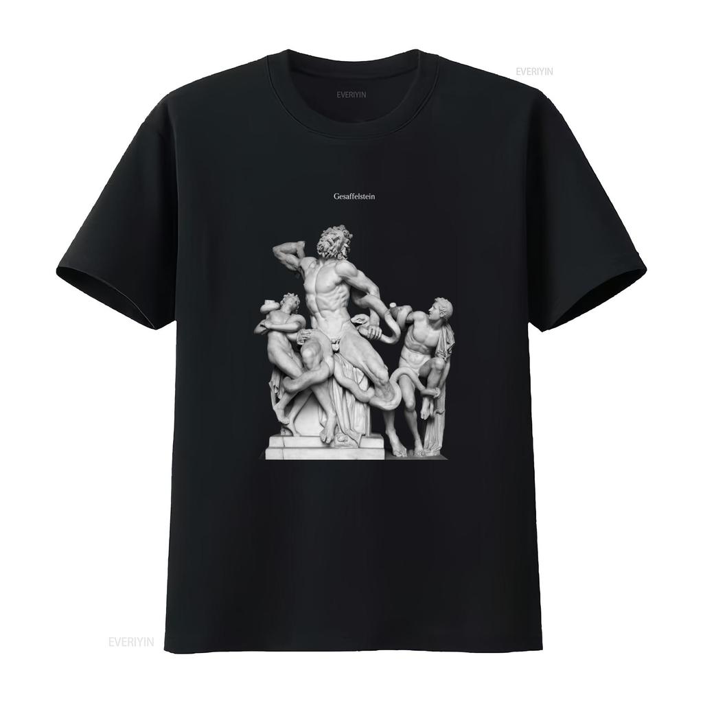 Gesaffelstein Künstlerische Statue Print T-Shirt für Herren Einzigartiges Griechische Mythologie Design Bequemes Baumwollgewebe vintage Gewaschen
