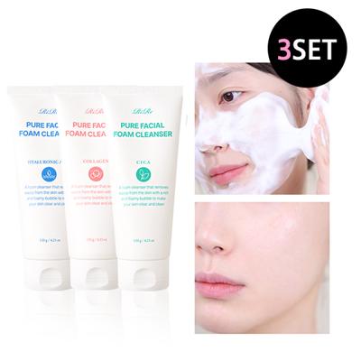 [Set of 3] Pure Facial Foam Cleanser (Choose 3 Types) (120g)