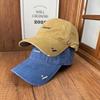 New Simple Washed Cap Spring and Autumn Embroidery Soft Top Baseball Cap Men's and Women's Sun Hat