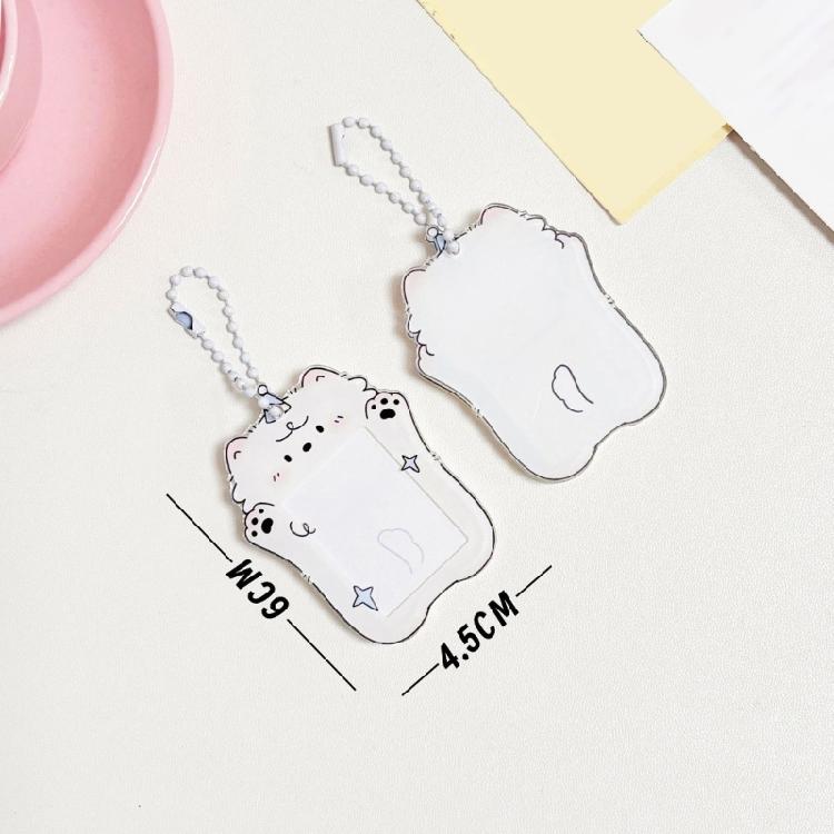 Lovely Cartoon Photocard Holder with Keychain,Cartoon Animal Photo Card Sleeve ID Bank Credit Card Holder Protector