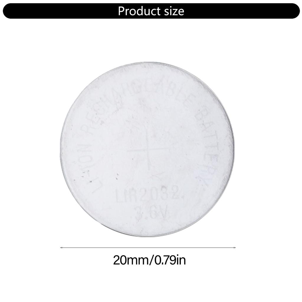 5Pieces LIR2032 3.6V Batteries Rechargeable Lithium Coin Batteries Ideal For Calculators Cameras Watches Flashlights