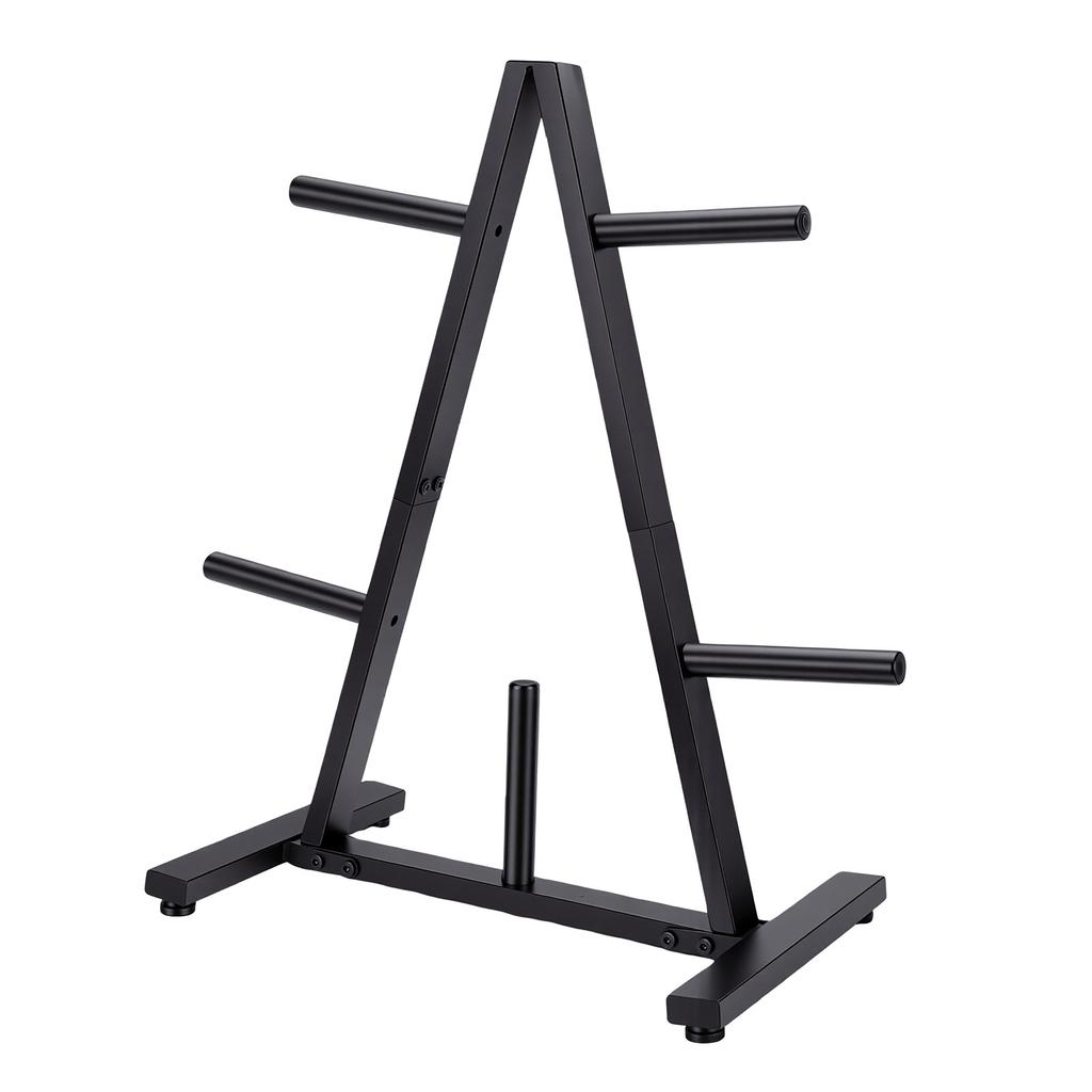 Weight Plate Storage Rack Heavy Duty Steel Weight Plate Holder Barbell Bumper Organizer Triangle Space Saving for Home