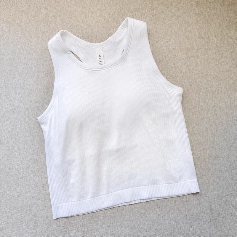 

Ebb Yoga Vest Summer Sports Abdominal Exercising Band Chest Pad Gathered H-Shaped Beauty Back Women s Tight Tops White short EBB vest S/2 yards