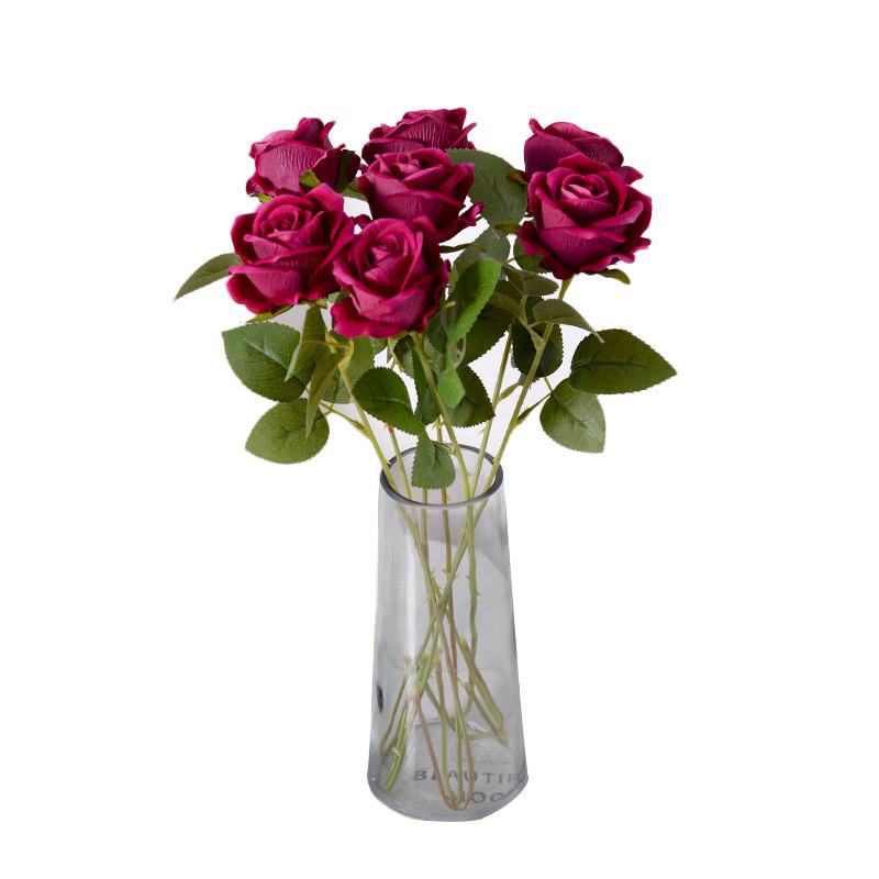 Single Velvet Strand Rose Simulation Flower Table Decor And Special Occasions