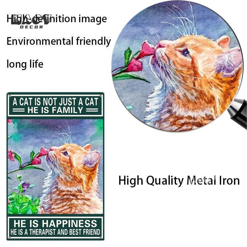 Funny Cat Decor Metal Tin Signs I Do What Want Cute Cats Posters Wall Art Sign for Aesthetics Bathroom Garden Home Decoration