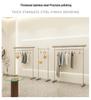 Floor-Standing Stainless Steel Display Rack for Men's, Women's, and Children's Clothing