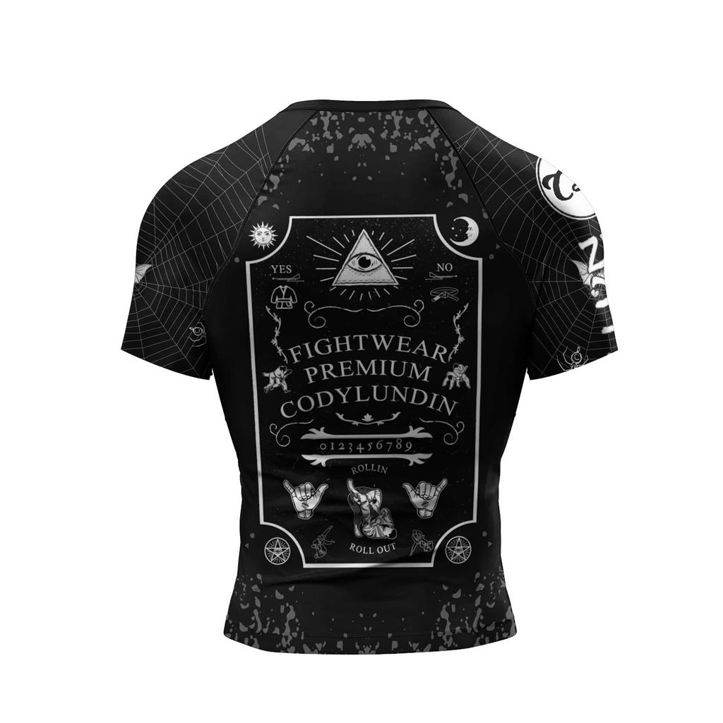 Cody Lundin Kısa Kollu Pembe Erkek Jiu Jitsu BJJ Giysisiz Rash Guard Süblimasyon Erkek Koşu Antrenman Tişörtleri Esnek Fitness Tişörtleri