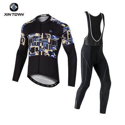 Womens Cycling Jersey Shorts Set Breathable Long Sleeve Bike Outfit Ride