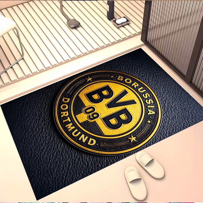 Borussia Dortmund Print Rug, Washable Floor Carpet, For Entryway Dorm Laundry Room Office Study, Home Decor Birthday Christmas Gift