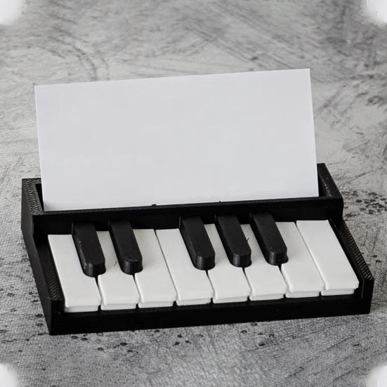 Business Card Holder 3D Printed Piano Key Design Holder for Cards And Receipts Creative Music-Themed Office Desk Organizer Novelty Office Gift for