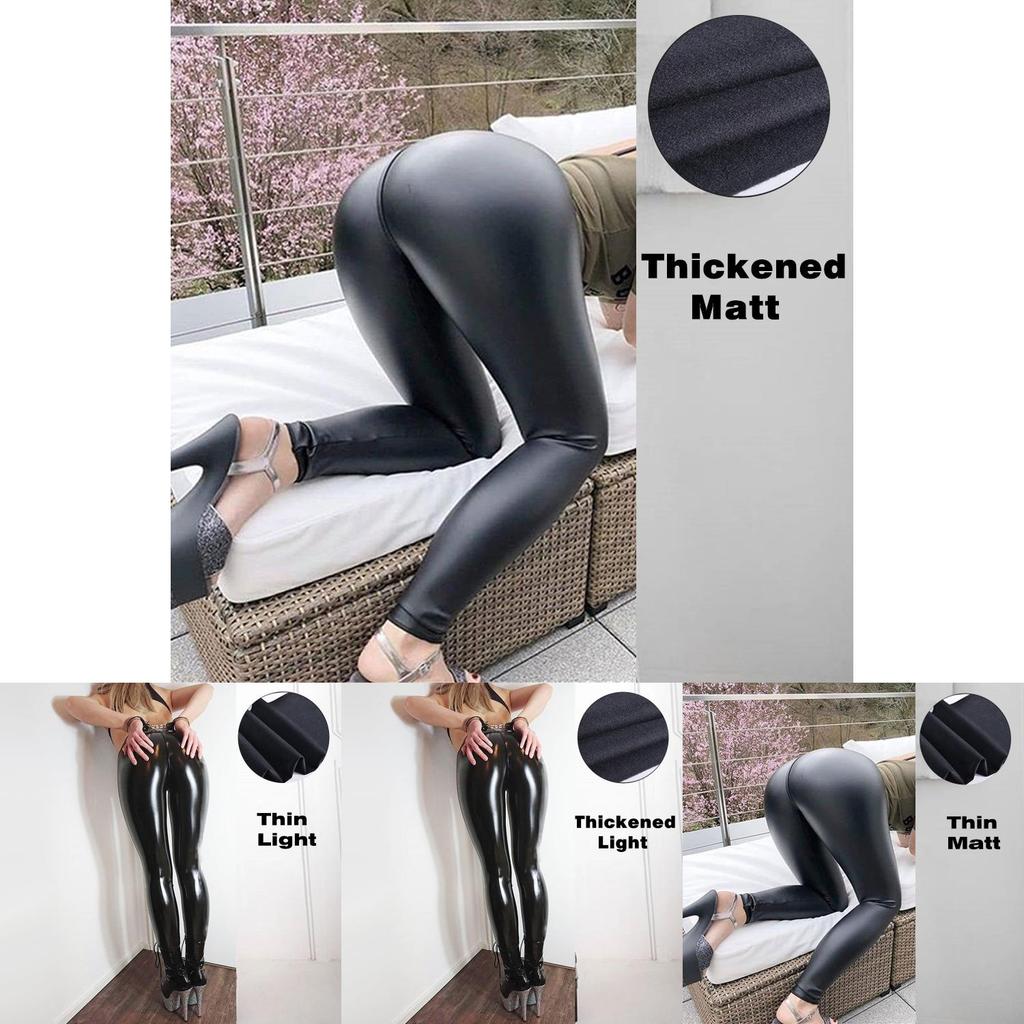Pu Leather Pants For Women With High Waist And Slimming Fit For Casual Wear