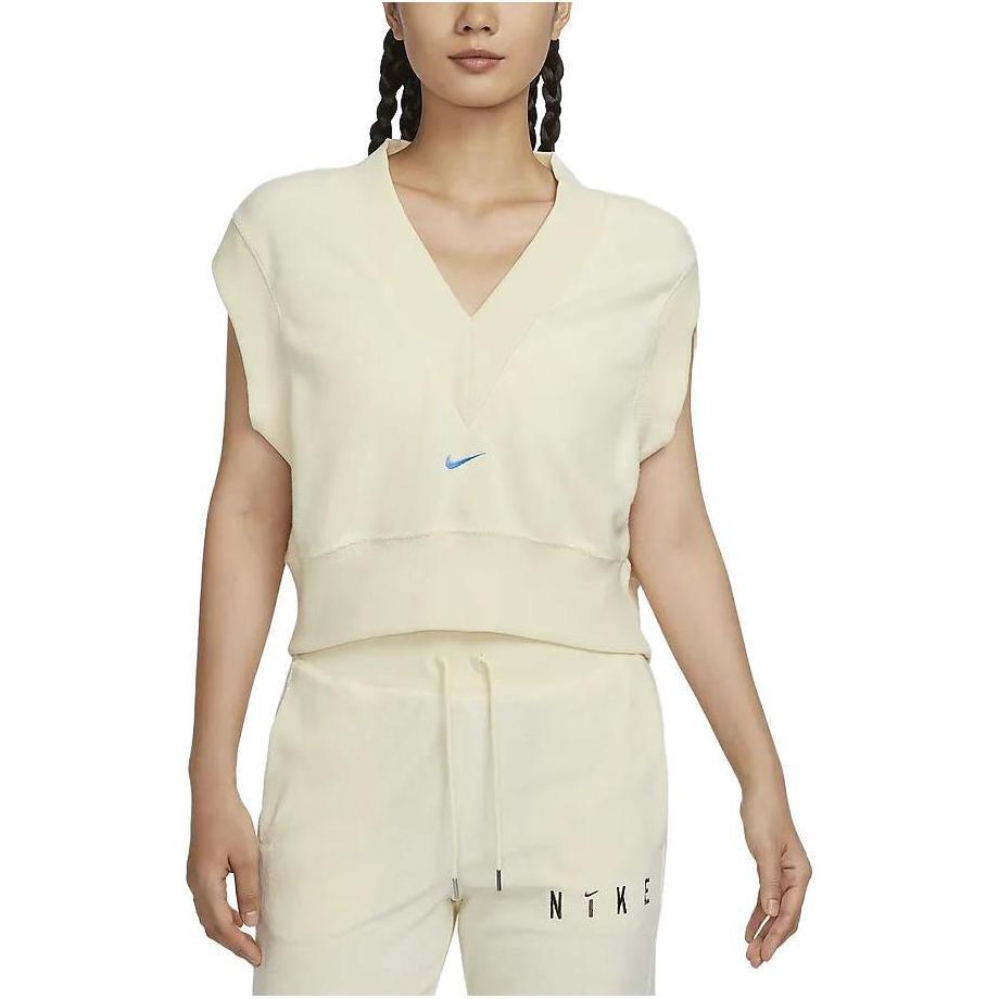 Nike Vests Women's Coconut Milk V Neck Moderate Other FV4010-113