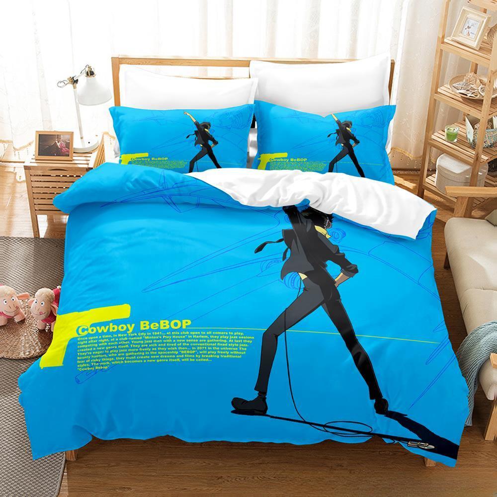 

Новый комплект постельного белья Cowboy Bebop, односпальная кровать, двуспальная кровать размера «king-size», комплект постельного белья для взрослых и детей, комплект простыней с 3D-игрой EU Twin 135x200cm