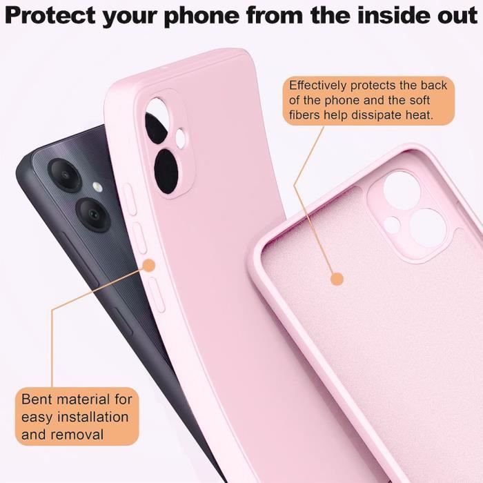 Coque Silicone - Booling - pour Samsung Galaxy A05 - Ultra Slim - Rose Clair - 2 Verres Trempés