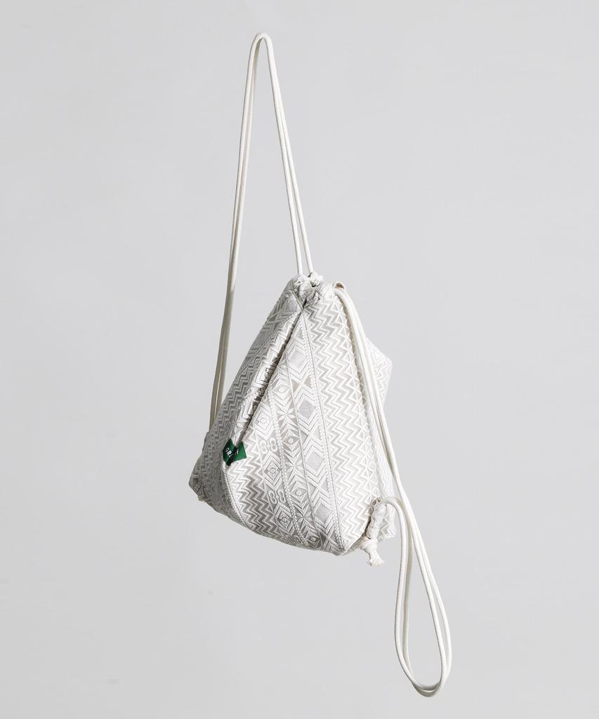 Green Stuff Rope Backpack R3 Ethnic Embroidered Lace - Ivory