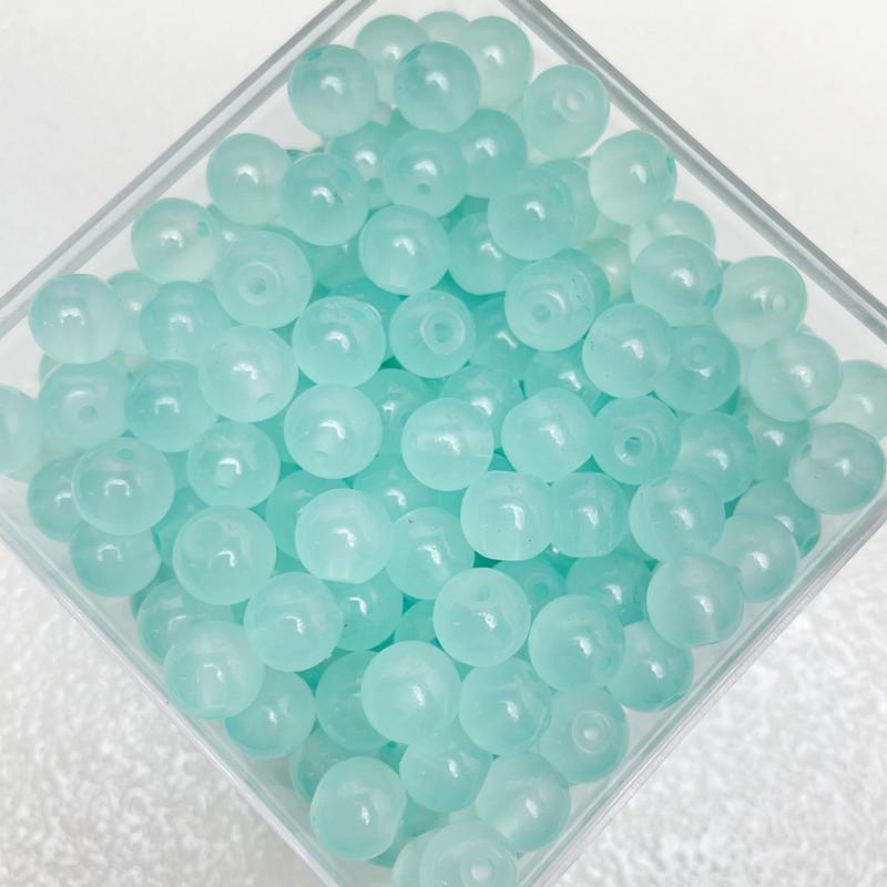 8mm Imitation Jade Glass Beads for DIY Jewelry Making, Straight Hole, Trendy Style, Loose Beads, Accessories.