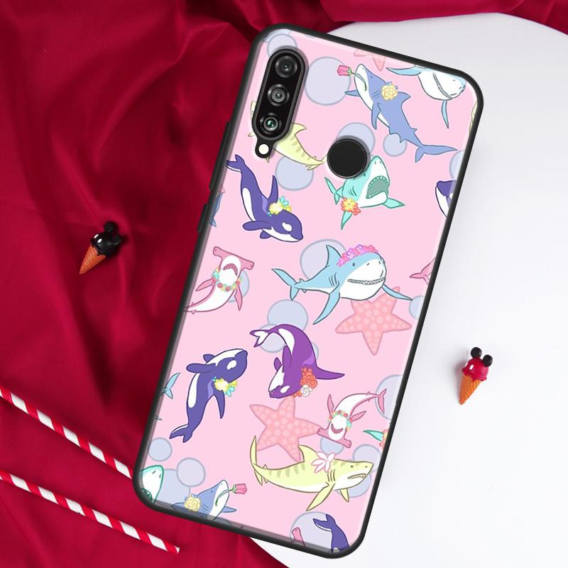 

Cartoon Shark For Huawei Nova 10 SE 9 5T 12s 12i 11i Y91 Y90 Y60 Y70 Y72 Y61 P20 P30 P40 Lite P60 Pro Case Huawei P40 Lite 4G