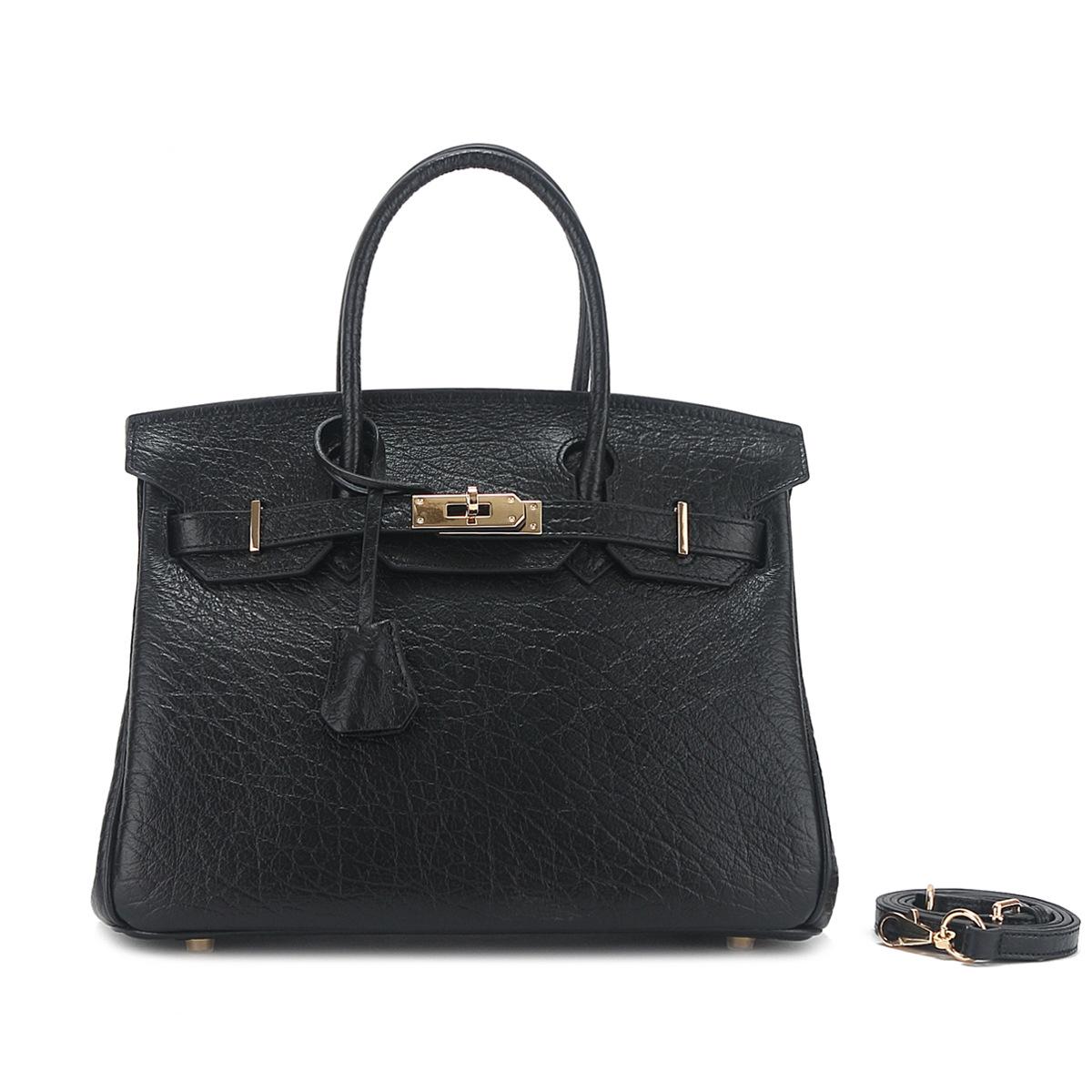 

Cross Border Новая кожаная сумка первого слоя Platinum Fashion Leather Elephant Pattern Handbag Texture Shoulder Bag 30x17x22cm чёрный